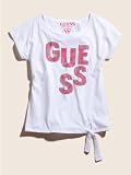 GUESS Kids Girls Oversized Tie-Front Logo Tee