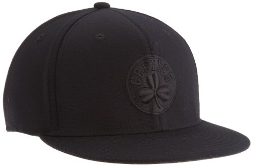 NBA Men's Boston Celtics Black Flat Brim Flex Hat - Tt77Z, Large/X-Large , Black