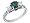 Blue & White Diamond Three Stone Ring 1.33 Carat (ctw) in 14K White Gold, Size 5