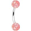 Clear Red Ultra Glitter Eyebrow Ring