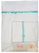 Poppet Winceyette Cotton Sheet Set, Green/White