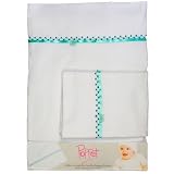 Poppet Winceyette Cotton Sheet Set, Green/White