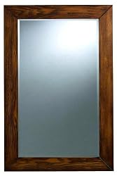 Kyoto Asian Style Mirror Dark Brown 41"H x 27"W, 41"Hx27"W, DARK BROWN