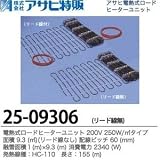 【アサヒ特販】電熱式ロードヒーターユニット　200V 250W/リード線なし 面積：9.3(m㎡) 配線ピッチ：60mm 融雪面積：1(m)×9.3(m) 消費電力：2340(W)線種：HC-110 