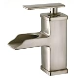 Belle Foret BFL425SN Mainz Single Handle Single Hole Waterfall Bathroom Faucet in Satin Nickel