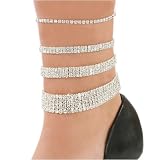 Stretch Anklet Bracelet Austrian Crystal Clear 1 2 3 or 5 Size: 1
row