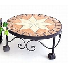 Pflanzroller Blumenhocker Hocker Mosaik Rund D 30 cm