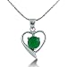Jade Inspired Heart Pendant with 18 Karat Gold Overlay
