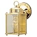 Westinghouse 6693600 One-Light Exterior Wall Lantern, Polished Brass Finish on Steel with Clear Glass Panels