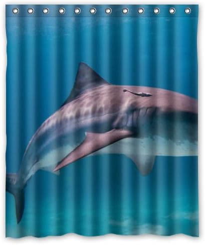 DIY "Great white share-and-whale in blue ocean wallpaper HD pictures" 66" x 72" Waterproof Polyester Fabric Bathroom Shower Curtain!