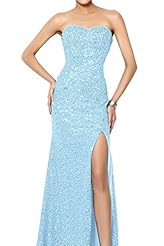 Strapless Sweetheart Sequined Beaded Homecoming Dress/Bridesmaid Dress/Prom Dress/Party Dress/Wedding Dress 