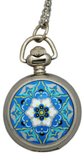 Aussergew&Atilde;&para;hnlich! Halsketten Umh&Atilde;&curren;ngeuhr aus Edelstahl (43) mit Motiv-Sprungdeckel! (UVP 49.90)