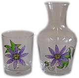 Lilac Passion Flower Carafe and Glass