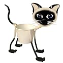 Georgetown Mini Metal 4"Planter- Siamese Cat-White