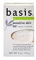 basis Sensitive Skin Bar, Cleans + Soothes, 4-Ounce Bars (Pack of 6)