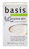 basis Sensitive Skin Bar, Cleans + Soothes, 4-Ounce Bars (Pack of 6)