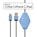ReTrak Retractable iPhone 5/iPad Lightning Charge and Sync Cable, Blue (ETLTUSBBU)