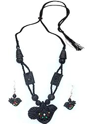 Jewelry Necklace and Earing In Terracota Handcrafted Unique Gift For Her