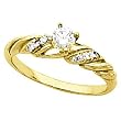 14K Yellow Gold Diamond Wedding Set - 0.30 Ct.