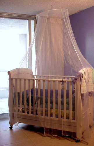 mosquito net canopy bed Nicamaka Baby Ready Net - White
