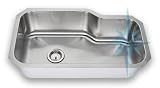 Polaris Sinks 543 Undermount Offset Single Bowl Kitchen Sink- Stainless Steel
