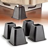 Kennedy Home Collections 6-Inch Black Bed Risers, 4-Pack