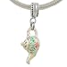 Sterling Enamel Rose CHINTZ TEAPOT Dangle European Bead Charm