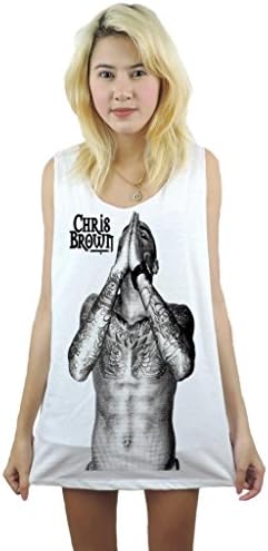 Wolfthia7 Men's Chris Brown Hip Hop Tank Top S White