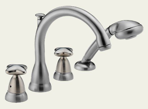 Delta Faucet T4788-SSGLHP - Two Handle Roman Tub Faucet Trim with Hand Held Shower