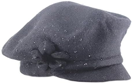 Fishka Women's Elegant Angora&amp;Cashmere Hats Black