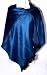 40% Off Super Soft Baby Alpaca Wool Reversible Shawl Wrap Cape Luscious Copenhagen Blue Color Black Accents