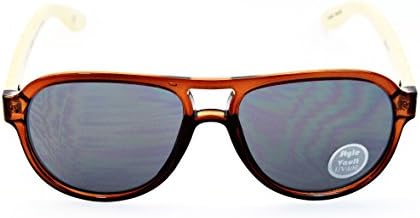 A100-vp Style Vault "Bamboo" Wood Aviator Turbo Sunglasses (Brown/bamboo, uv400)