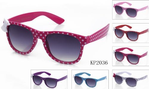 Kyra Kids Plastic Polka Dot Bow Sunglasses