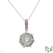 FPJ Exquisite Necklace With 5.80ctw Precious Stones - Genuine Amethyst, Clean Diamonds and Tourmalines Beautifully Designed in 14K White Gold Length 18in
