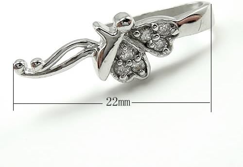 S925 Rhinestone Sterling Silver Fashion Pinch Clips Bail Connectors Findings 22mm