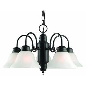 Design House 514455 Millbridge 5-Light Chandelier, 13.5-Inch by 22-Inch, Oil Rubbed Bronze by Design House