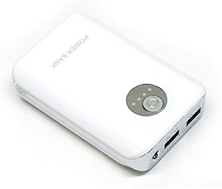 [Genuine Gorilla®] White (1x) 8800mAh Power Bank, Portable Charging Unit with Dual USB Output (5v/1a & 5v/2a) - Compatible With All Small Electronics - Small LED Flashlight Built-in.