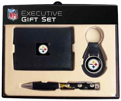 Pittsburgh Steelers Executive Wallet, Key Fob & Pen Gift Set