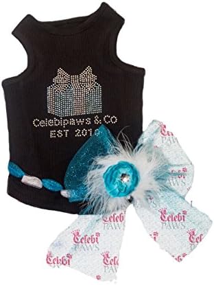 Rhinestone Slit Puffer Tank Top for Dogs Celebipaws and Co (X-Small)