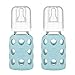 Lifefactory Glass Baby Bottle with Silicone Sleeve 4 Ounce, 2 Pack - Mint