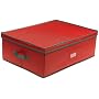 Homz 5831005 Heirloom-Ornament Storage Box, Large, Holiday Red