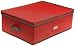 Homz 5831005 Heirloom-Ornament Storage Box, Large, Holiday Red