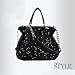 Korean Style Women's Black With Glitter Sequins Shoulder Bag Handbag