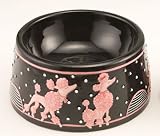 Pet Supplies : Elevated Porcelain Poodle Pet Bowl