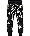 Men's Star Printing Hip Hop Sweat Pants Harem Dance Jogger Baggy Trousers Slack (L, Black)