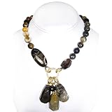 FlowerAgateandSmokeyQuartzNecklace[Jewelry]