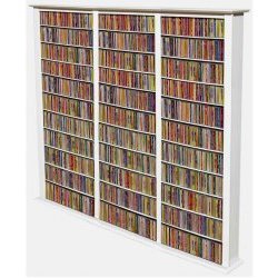 Spartak Bookcase Media Tower – Tall Triple 2413WHITE (White) (76″H x 76″W x 9.5″D)