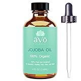 Organic Jojoba Oil, 100% Pure Cold Pressed, Natural Unrefined Jojoba Carrier Oil for Dry Hair, Face, Skin and Nail Treatment, 4 Oz