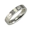 Stainless Steel Cubic Zirconia and Cross 4mm Band Ring - Women