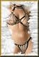 Lowest Price Unique y2 Leather and Chain 2 Piece Set Bra has Adjustable Collar and Back G-string has Adjustable Elastic Back One Size Right Now
